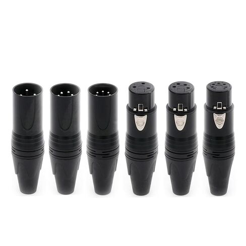 10Pcs/lot 3/4/5pin XLR Connector Male/Female XLR Plug Jack Socket Microphone MIC Cable Audio Cable Connector Black Color(5xM 5xF-Black-01) in Kuwait
