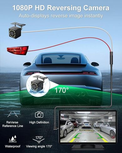 YJ1 Baby Car Camera-6.86 "HD Car Baby Monitor Touchnes مع Apple Carplay ، رؤية 1080p Ultra IR الليلية ، زاوية واسعة 150 درجة ، شاشة مقسمة ، تكبير 3x ، ملاحة GPS ، FM ، Siri ، التوصيل والتشغيل in Saudi Arabia