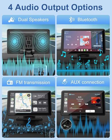 YJ1 Baby Car Camera-6.86 "HD Car Baby Monitor Touchnes مع Apple Carplay ، رؤية 1080p Ultra IR الليلية ، زاوية واسعة 150 درجة ، شاشة مقسمة ، تكبير 3x ، ملاحة GPS ، FM ، Siri ، التوصيل والتشغيل in Saudi Arabia