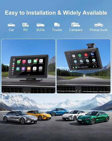 YJ1 Baby Car Camera-6.86 "HD Car Baby Monitor Touchnes مع Apple Carplay ، رؤية 1080p Ultra IR الليلية ، زاوية واسعة 150 درجة ، شاشة مقسمة ، تكبير 3x ، ملاحة GPS ، FM ، Siri ، التوصيل والتشغيل in Saudi Arabia