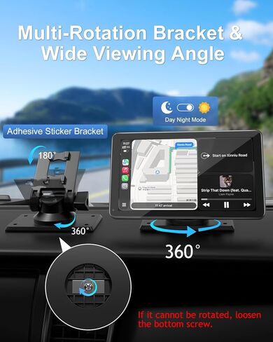 YJ1 Baby Car Camera-6.86 "HD Car Baby Monitor Touchnes مع Apple Carplay ، رؤية 1080p Ultra IR الليلية ، زاوية واسعة 150 درجة ، شاشة مقسمة ، تكبير 3x ، ملاحة GPS ، FM ، Siri ، التوصيل والتشغيل in Saudi Arabia