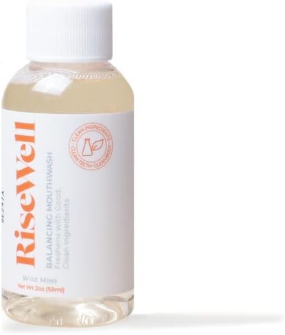 غسول الفم رايز ويل المتوازن بحجم مناسب للسفر - غسول فم طبيعي متوازن درجة الحموضة أثناء التنقل - غسول الفم الجاف الذي طوره طبيب الأسنان - بدون فلورايد إضافي، خالي من الكحول ومعطر للنفس خالٍ من كبريتات الصوديوم الصوديوم - نعناع بري، 2 أونصة in Kuwait