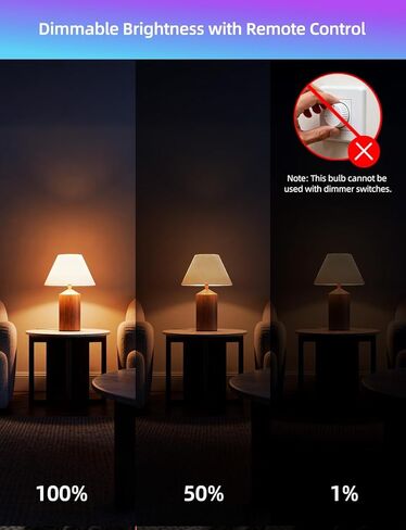 ILC LED Light Bulb 85W Equivalent, Color Changing Light Bulbs 2700K Warm White, Remote Control RGB 6 Modes, Timing, Sync, Dimmable E26 Screw Base (2 Pack) in Saudi Arabia