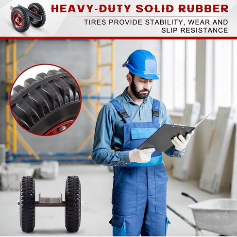 1 Pack Panel Dolly, Door Dolly 440 Lbs / 200 Kg Load Capacity, Heavy Duty Drywall Cart with 8'' Solid Rubber Wheels, Steel Mover for Wood, Plywood, Door, Fence, Sheetrock in Saudi Arabia