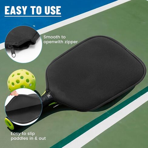 2 Pcs Pickleball Paddle Covers, Universal Case Size Racket Sleeve Paddle Storage Bag Compatible with Most USAPA Standard and Elongated Pickball Paddles in Saudi Arabia