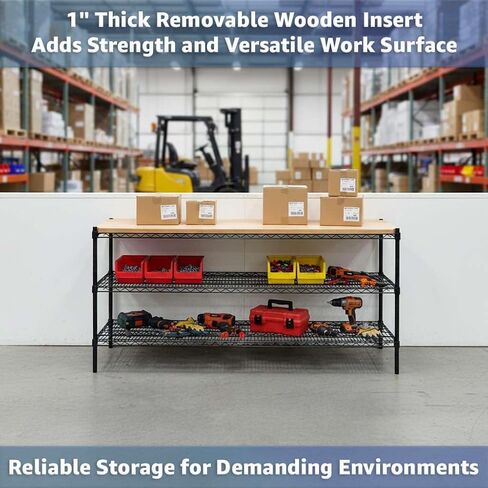 رفوف سلكية سوداء مقاس 24 بوصة عمق × 36 بوصة عرض × 34 بوصة ارتفاع - رف تخزين متعدد الأغراض قابل للتعديل للخدمة الشاقة مكون من 3 أرفف in Kuwait