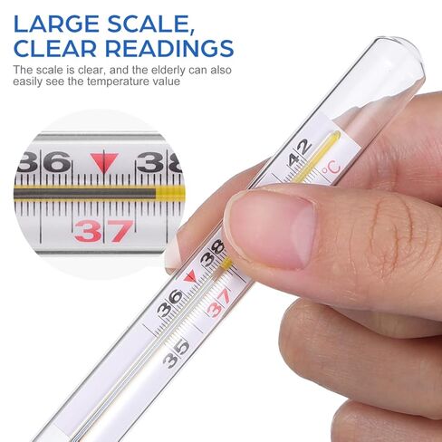 ARTIBETTER 2Pcs Glass Temperature Measurement Tool, Accurate Oral Thermometer for Adults, Body Thermometer with Easy Reading, Reliable Thermometer for Family Home Use, Under Tongue Thermomete in Saudi Arabia