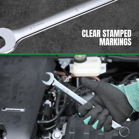 SK Combination Wrench Set, SAE 1/4" to 1-1/4", Metric 6 to 32mm, 42-Piece, SuperKrome Finish, Premium CR-V Construction, with Rolling Pouch in Saudi Arabia