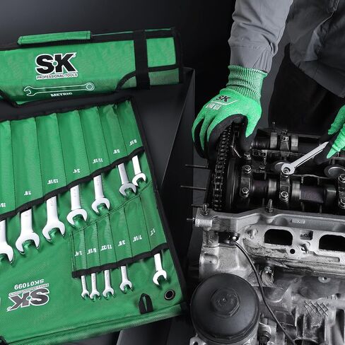 SK Combination Wrench Set, SAE 1/4" to 1-1/4", Metric 6 to 32mm, 42-Piece, SuperKrome Finish, Premium CR-V Construction, with Rolling Pouch in Saudi Arabia