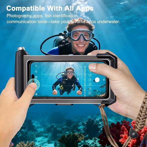 Underwater Snorkeling Phone case for iPhone and Samsung with Touchscreen, Waterproof and Snorkeling Compatible for iPhone 16 15 14 13 12 11 Pro Max/XS/X Samsung Galaxy (Blue, 4TH 33FT) in Kuwait