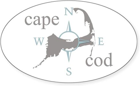 CafePress Cape Cod Compass Oval Car Bumper Sticker in Saudi Arabia