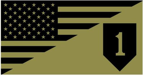 Edward & Co Sticker USA Flag 1ST Infantry Division Tactical Decal United States Army Military for Car Truck Window Laptop Bumper US 4.0 x 2.1 in in Saudi Arabia