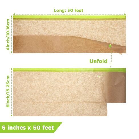 4 Rolls Pre-Taped Masking Paper, 6" x 50 Ft Adhesive Protective Painters Paper for Covering Cars, Furniture, Floors & Frames in Saudi Arabia
