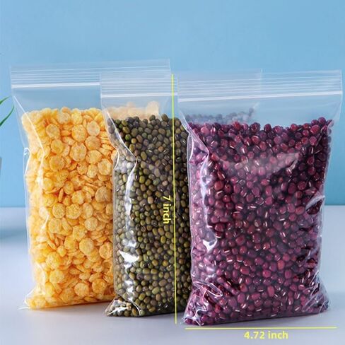 100pcs Clear Small Plastic Zipper Bags, Resealable for Travel, Storage, Packaging - Self Sealing Plastic Bags (4.72" x 7") in Saudi Arabia