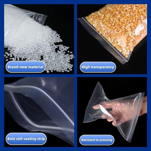 100pcs Clear Small Plastic Zipper Bags, Resealable for Travel, Storage, Packaging - Self Sealing Plastic Bags (4.72" x 7") in Saudi Arabia