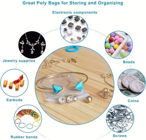 100pcs Clear Small Plastic Zipper Bags, Resealable for Travel, Storage, Packaging - Self Sealing Plastic Bags (4.72" x 7") in Saudi Arabia