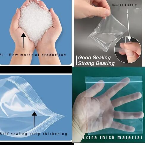 100pcs Clear Small Plastic Zipper Bags, Resealable for Travel, Storage, Packaging - Self Sealing Plastic Bags (4.72" x 7") in Saudi Arabia
