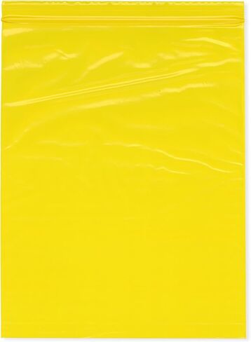 Plymor 8" x 10" (Pack of 100), Yellow 2 Mil Zipper Reclosable Plastic Bags in Saudi Arabia