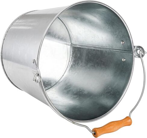Bekith 5-Quart Galvanized Metal Buckets with Wooden Handle, Galvanized Pail Ice Bucket for Beer, Wine, Champagne, Parties, Centerpieces, 9x7 inches, Silver in Saudi Arabia