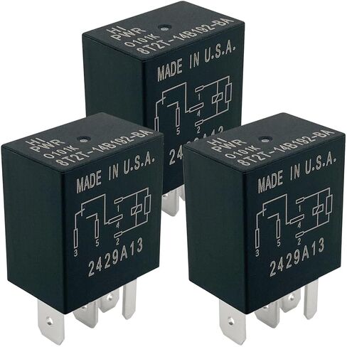 3 عبوات 8T2T-14B192-BA Relay - 40A 12VDC 5-Pin SPDT Automotive Relay - متوافق مع مركبات مختارة من Ford/Lincoln (لـ F-150، Navigator) - يعمل على إصلاح المصابيح الأمامية ومضخة الوقود ورموز P0699/P0230 in Saudi Arabia