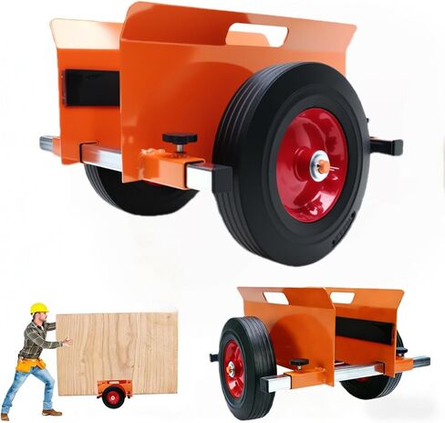 SST Heavy Duty Panel Dolly 1100LBS Capacity, Adjustable Drywall Mover & Door Cart for Slab, Wood Panels, Sheet Material Handling in Garage Warehouse Construction (Orange Black) in Kuwait