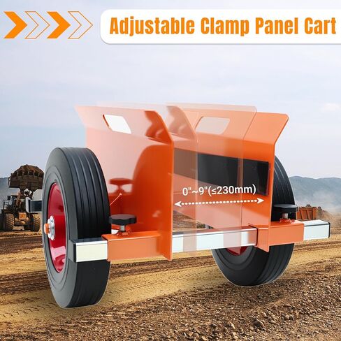 SST Heavy Duty Panel Dolly 1100LBS Capacity, Adjustable Drywall Mover & Door Cart for Slab, Wood Panels, Sheet Material Handling in Garage Warehouse Construction (Orange Black) in Kuwait
