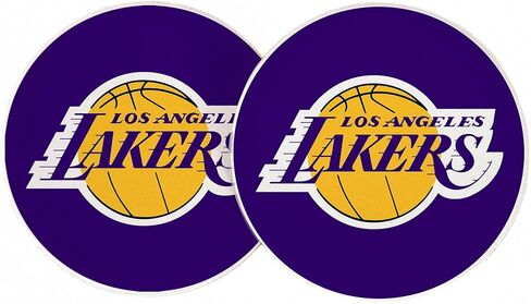 Desert Cactus Los Angeles Lakers Car Accessories LA Lakers NBA Basketball League Absorbent Sandstone Cup Coasters Licensed Product Set of 2 (Car Coaster A) in Saudi Arabia