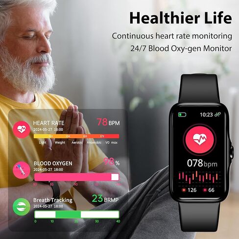 جهاز تتبع اللياقة البدنية مع معدل ضربات القلب المستمر على مدار 24 ساعة طوال أيام الأسبوع، مراقب الأكسجين في الدم، ساعة ذكية مع مراقب النوم، IP68 مقاوم للماء، عداد الخطوات للنساء والرجال in Kuwait