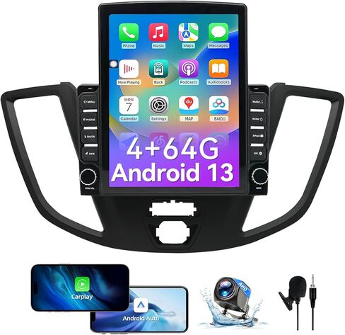Android 13 Car Radio Compatible with Ford Transit 2015-2018, Car Stereo with Wireless CarPlay Android Auto, 2+64G, 9 Inch Touchscreen, Mirrorlink/GPS Navigation/Backup Camera/WiFi/FM in Saudi Arabia