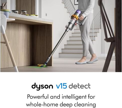 Dyson V15 Detect Cordless Stick Vaccum, Yellow/Nickel (Renewed) in Saudi Arabia