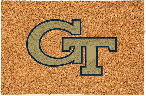 Team Sports America NCAA Georgia Tech Coir Doormat 36"x24", Official Full Color Team Logo, Extra Large Front Door Mat, Outdoor Indoor Entrance Rug, Non-Slip Welcome Mat for Porch Patio in Saudi Arabia
