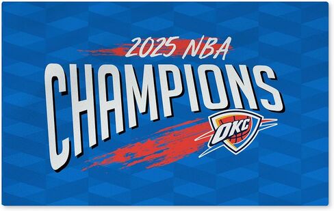 Northwest Oklahoma City Thunder 2025 NBA Champions Worthy Washable Rug, Official 20" x 32" Printed Accent Mat with Non-Slip Backing, Basketball Fan Decor for Entryway, Bathroom, or Laundry Room in Saudi Arabia