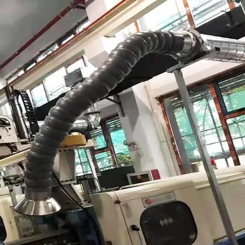 Gray Fume Extractor Hose - Flexible Dust Collection Arm with Stainless Steel Hoop for Welding, Soldering, Laboratory Use (OD 218mm, Length 2.5m/8.2ft) in Saudi Arabia