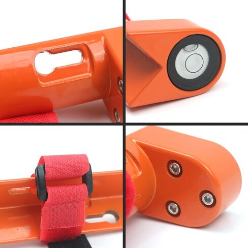 Grade Rod Level, Pole Rod Bubble Level with Adjustable Tie Strap, Aluminum Alloy Stick Right Angle Leveling Tool, 90 Degree Large Handheld Fixed Special Horizontal Bubble Level for Vial Tower Ruler in Saudi Arabia