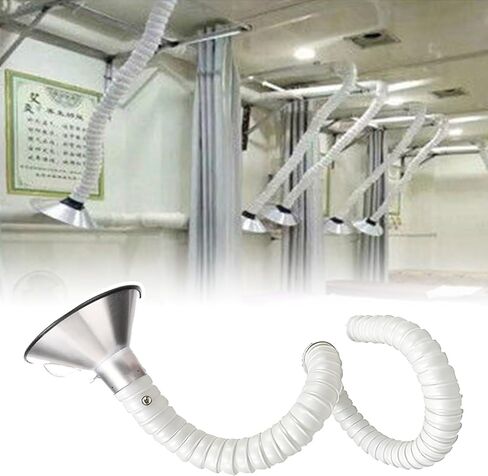 ذراع عالمي لاستخراج الدخان - خرطوم قناة قابل للتعديل مقاس 8 بوصات/6 بوصات/4 بوصات/2 بوصة لصالونات التجميل والمختبرات وورش العمل - أنابيب مفصلية بفوهة (50 مم/2 بوصة، 1 م/3.3 قدم) in Saudi Arabia