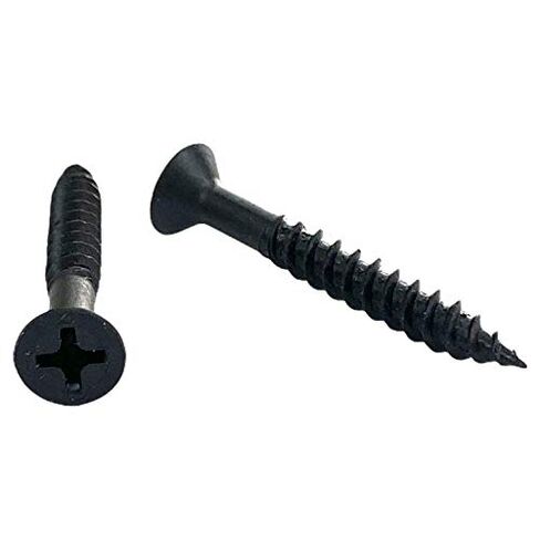 Cabentry Brand | Wood Screws | Flat Head | Phillips Drive | #8 | 1 1/8 Inch | Twinfast Thread | Twinfast | Black Phospate Finish | 100 Pack in Saudi Arabia