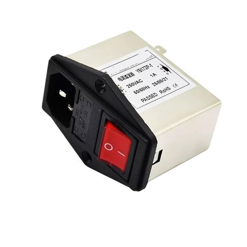 YB172P-1A/3A/6A/10A Socket + Double Insurance + red Light Switch Power Filter 220V 250V(YB172P-3A) in Saudi Arabia