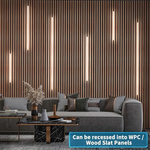 Art3d LED Recessed Lighting Kit - 6pcs Self-Adhesive White LED Light with Smart Switch, 3000k Touching Switch Light for Wood Slat Wall Panels, Headboards, Stairs, Under Cabinet, Home Decor in Saudi Arabia