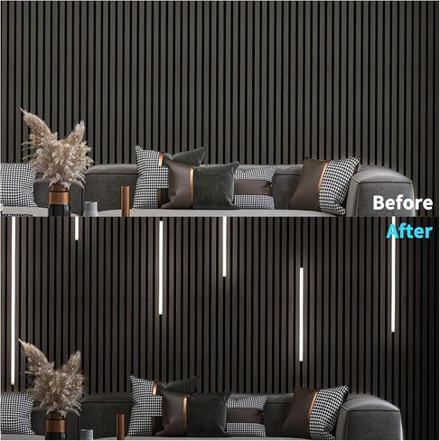 Art3d LED Recessed Lighting Kit - 6pcs Self-Adhesive White LED Light with Smart Switch, 3000k Touching Switch Light for Wood Slat Wall Panels, Headboards, Stairs, Under Cabinet, Home Decor in Saudi Arabia