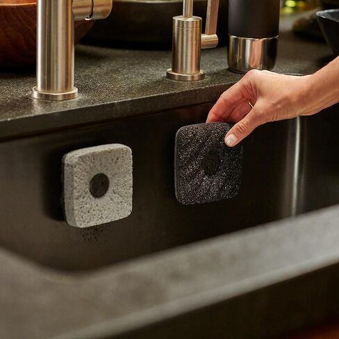 Curio Home Goods Ionic Non-Scratch Dish Sponges with Magnetized Holder, Odor Resistant Synthetic Scrub Sponges, 3 Pack, Black in Saudi Arabia