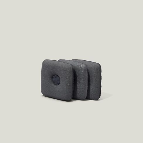 Curio Home Goods Ionic Non-Scratch Dish Sponges with Magnetized Holder, Odor Resistant Synthetic Scrub Sponges, 3 Pack, Black in Saudi Arabia
