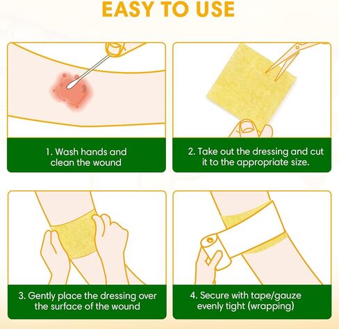Manuka Honey Calcium Alginate Wound Dressing, 3×3 Inches, 6 Individual Pack- Wound Care for Moist Healing, Highly Absorbent Dressing with Calcium Alginate for Pressure Sores, Ulcers in Saudi Arabia
