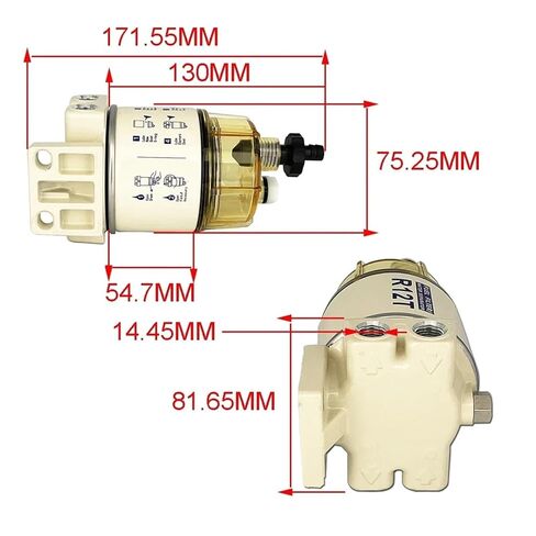 R12T Fuel Water Separator Turbo Engine Filter NPT ZG1/4-19 for 140R 120AT S3240 R12S R12P in Kuwait
