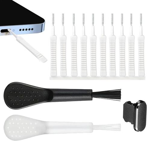 Phone Speaker and Charger Port Cleaning Kit - 13-Piece Set With Reusable Brush, Soft Gentle Bristles, Non-Skid Design for Cell Phones in Saudi Arabia