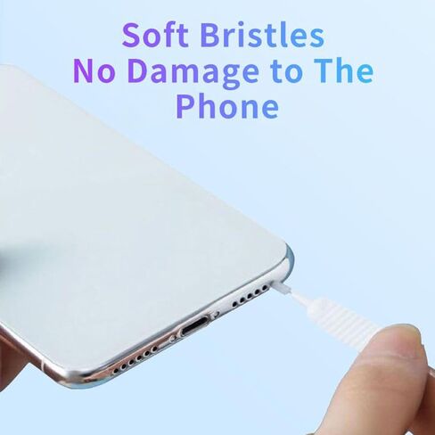 Phone Speaker and Charger Port Cleaning Kit - 13-Piece Set With Reusable Brush, Soft Gentle Bristles, Non-Skid Design for Cell Phones in Saudi Arabia