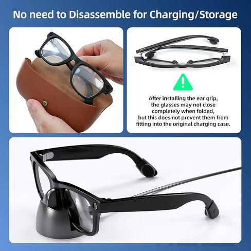 قبضة أذن النظارات متوافقة مع Ray Ban Meta (Gen 1 & 2) Wayfarer/Skyler/Headliner، وسادة أذن من السيليكون المضادة للانزلاق لملحقات مقابض النظارات الذكية Meta AI in Kuwait