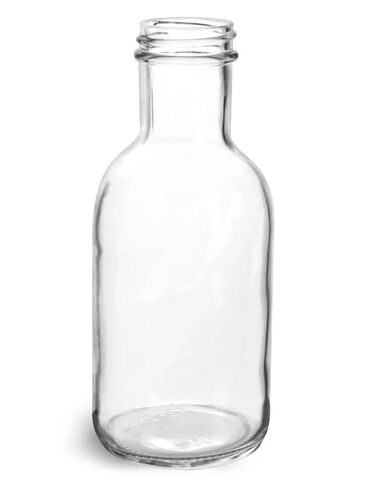 زجاجات زجاجية سعة 12 أونصة، زجاجات زجاجية شفافة (كبيرة)، الأغطية غير متضمنة in Kuwait