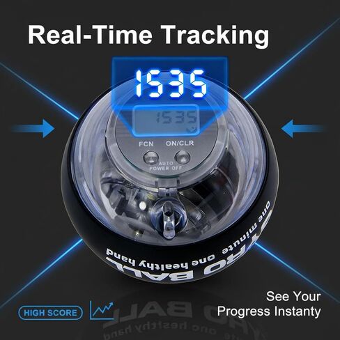 Torque Ball Hand Exerciser - Auto-Start Wrist Power Gyro Ball with LED Lights, Forearm & Grip Strength Trainer in Saudi Arabia