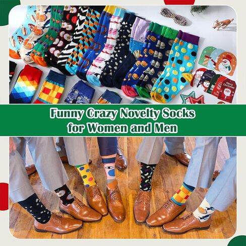24/48 Pairs Christmas Socks Bulk with Gift Tags for Women Men Christmas Funny Novelty Cotton Crew Socks in Saudi Arabia