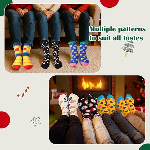 24/48 Pairs Christmas Socks Bulk with Gift Tags for Women Men Christmas Funny Novelty Cotton Crew Socks in Saudi Arabia
